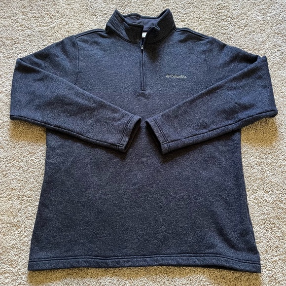 Columbia Men’s Navy Blue 1/4 Zip Pullover Size Large Outdoor Hiking Sweatshirt - Picture 1 of 9